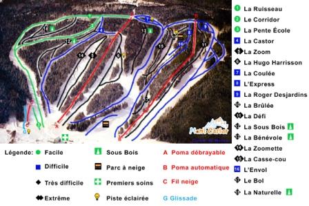 Mont Castor Carte des pistes