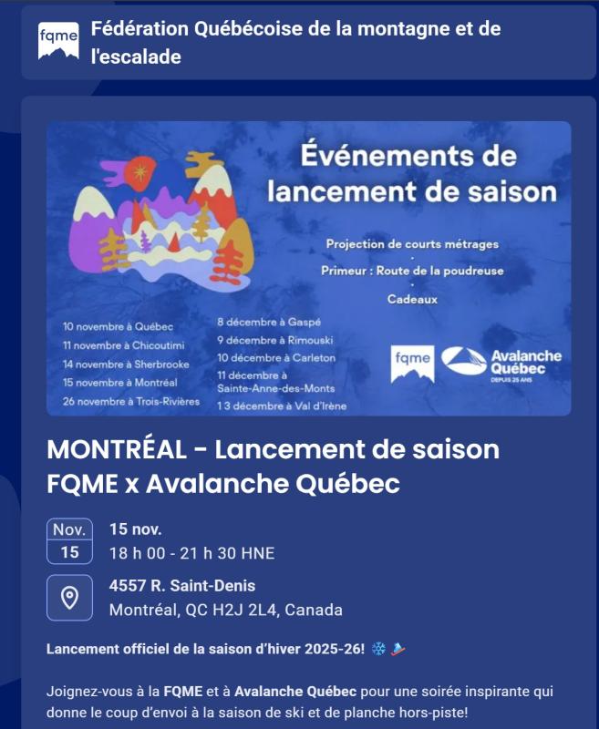 FQME - Lancement de saison FQME, découvrez le ski de montagne 
